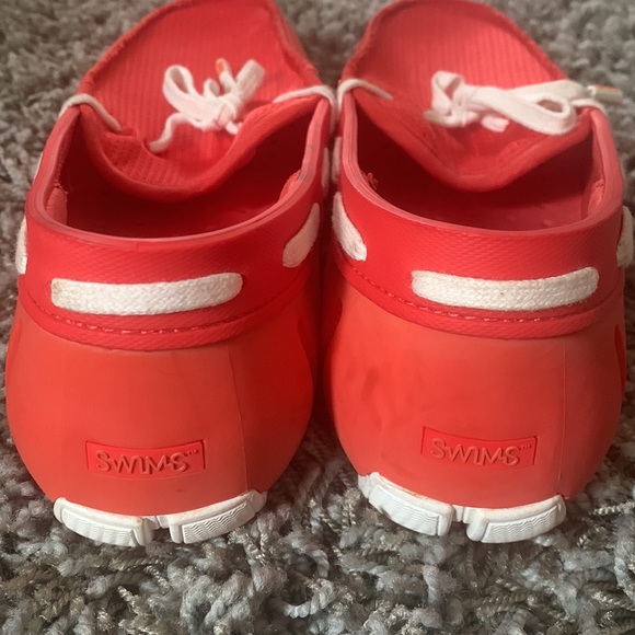 Swims Orange Red Braided Lace Loafer Slip On - Size 6 - Picture 3 of 8